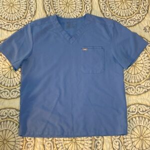 Figs Leon Three-Pocket Scrub Top Men’s Cecil Blue Size XXL